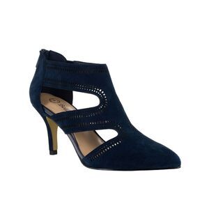 BELLA VITA Womens Navy Hope Pointed Toe Stiletto Leather Shootie 8.5 WW